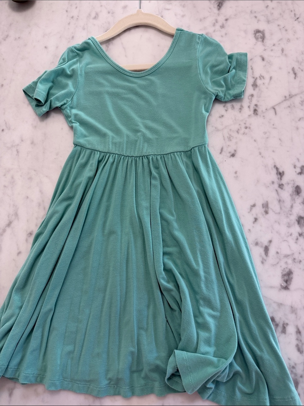 Kyte BABY Aqua Short Sleeve Swing Dress